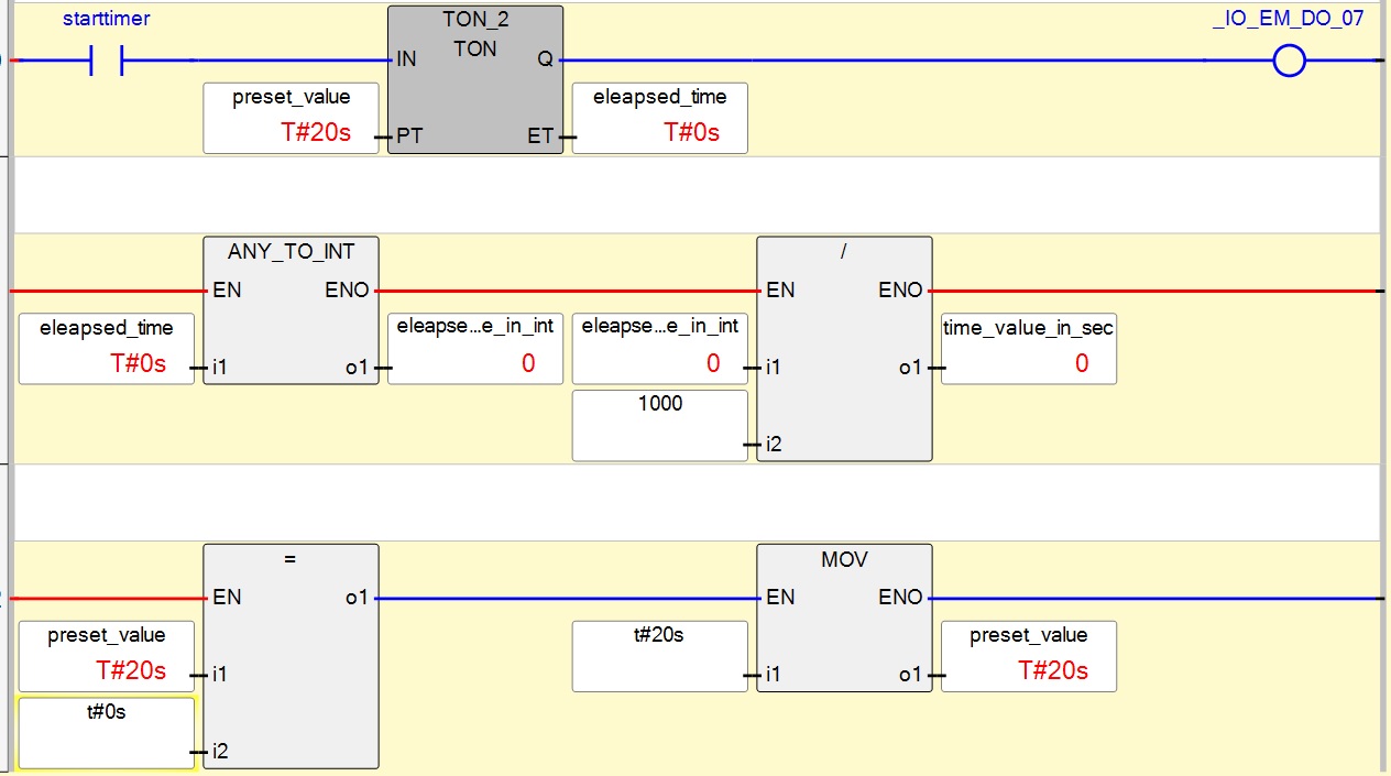 example of Micro800 Timer Instructions